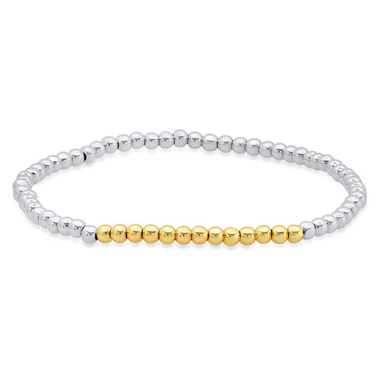 Jen Hansen Stretch Bracelet, Silver & Gold