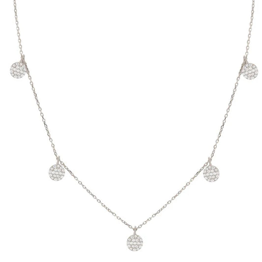 Jen Hansen Tiny Disc Dangle Necklace - Silver