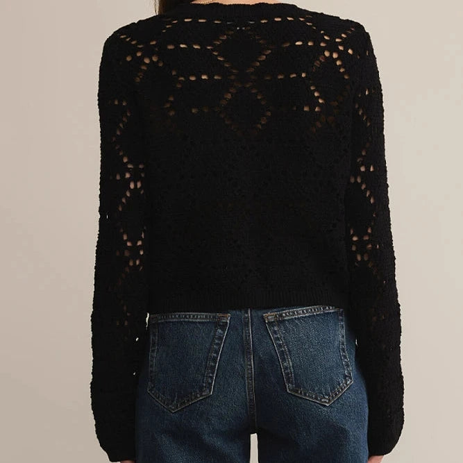 Z Supply Rosalyn Sweater Cardigan Black