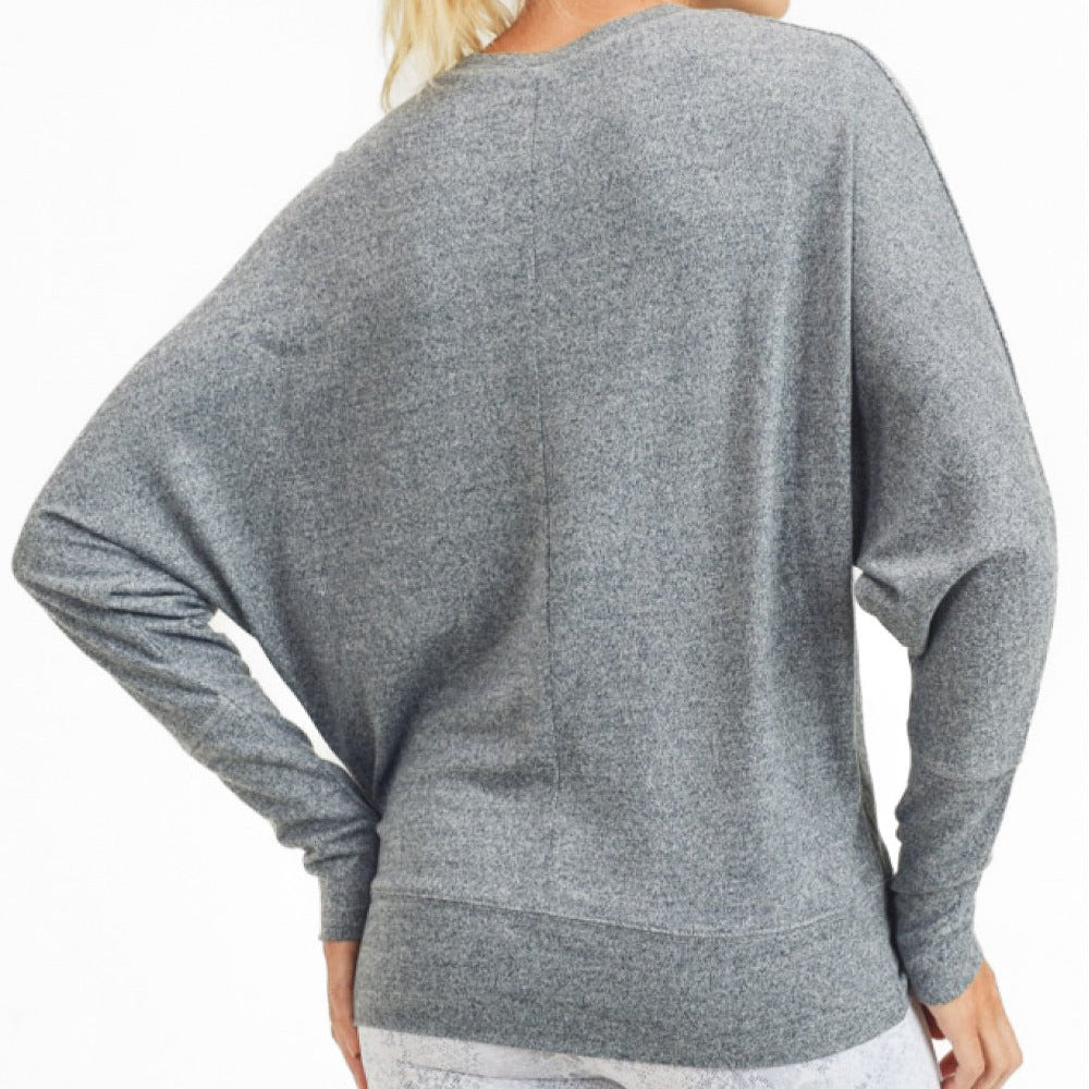 Mono B Dolman Sleeve Top Grey
