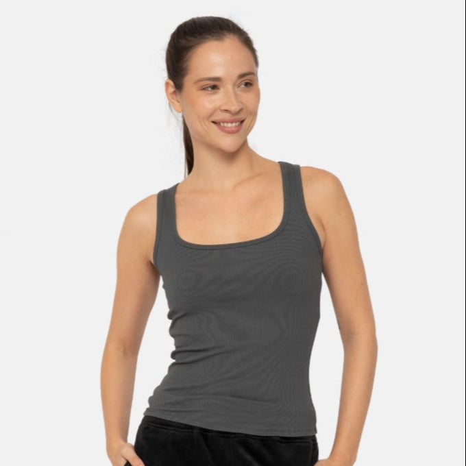 Mono B Square Neck Micro-Ribbed Tank