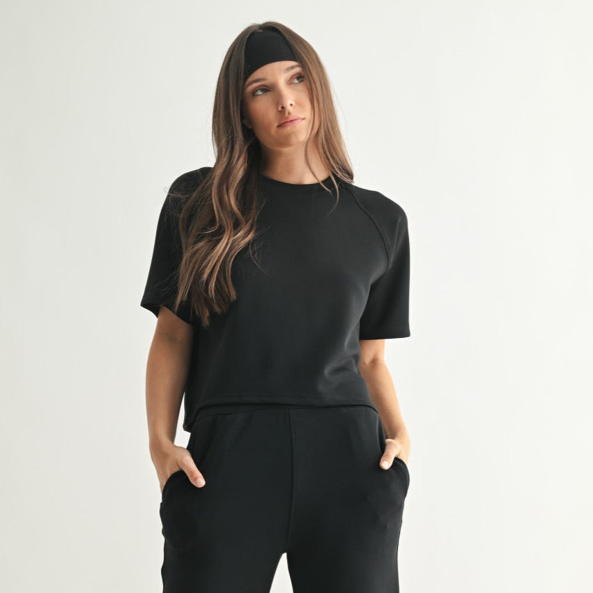 Mono B Raglan Tee Black