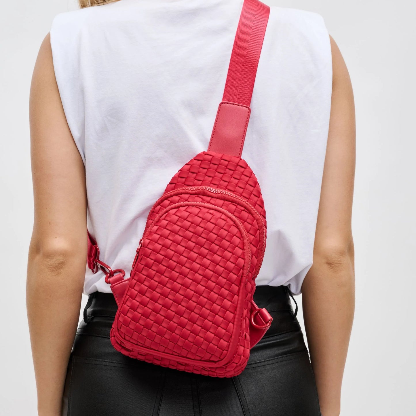 Beyond The Horizon - Woven Neoprene Sling Backpack Red