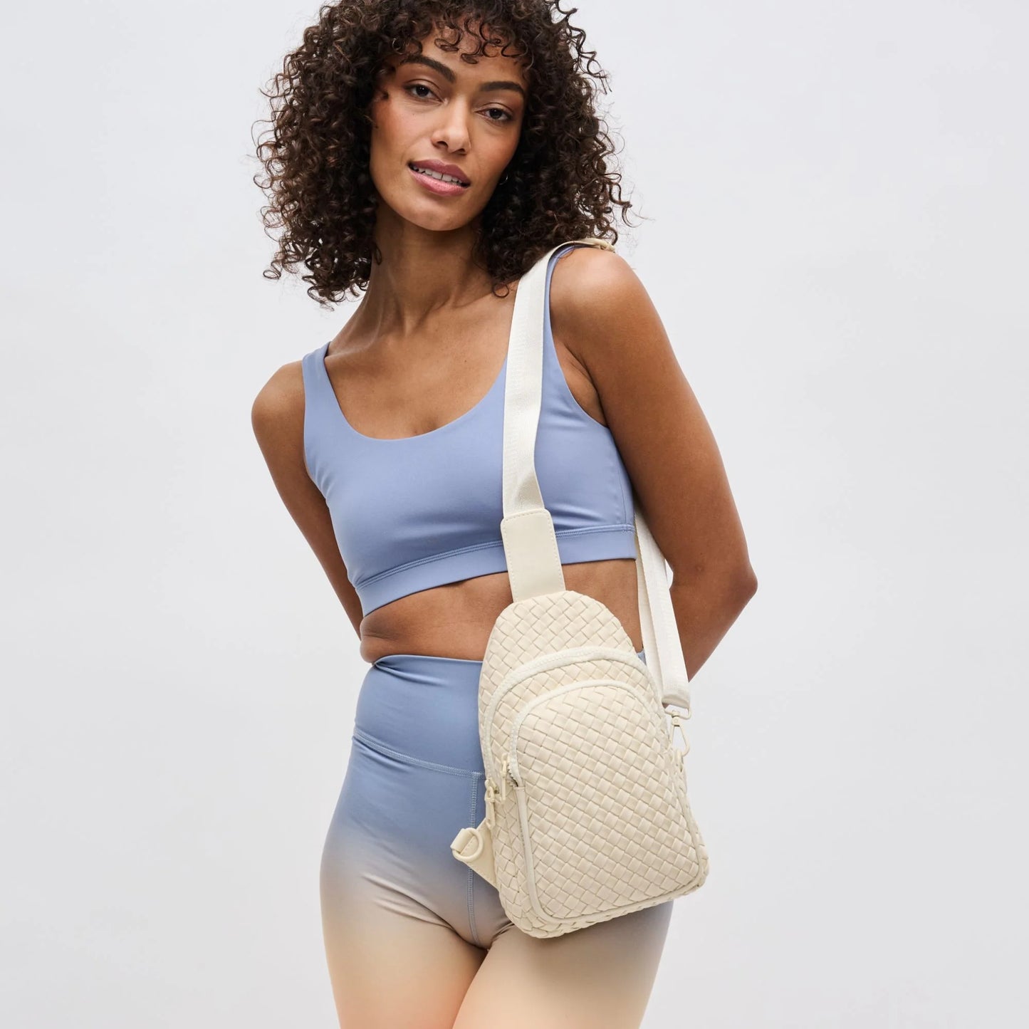 Beyond The Horizon - Woven Neoprene Sling Backpack Cream