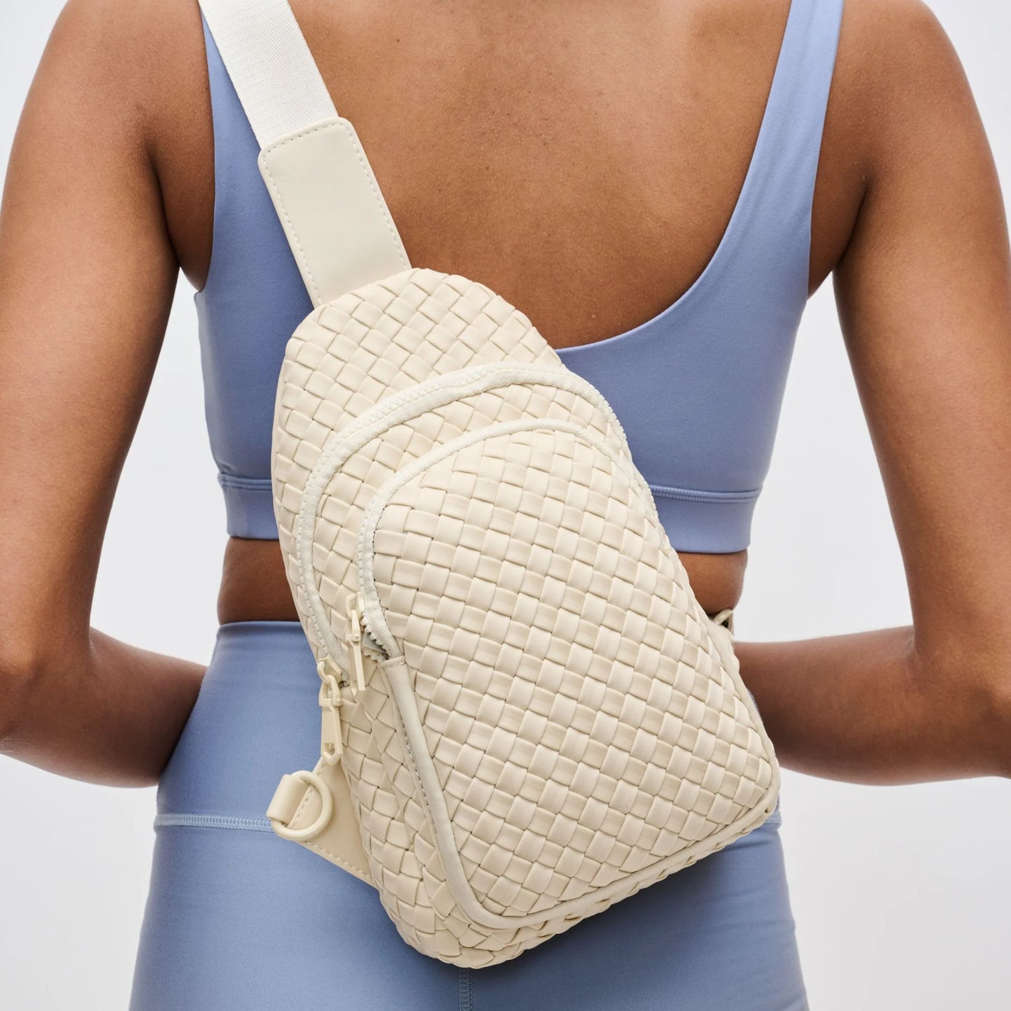 Beyond The Horizon - Woven Neoprene Sling Backpack Cream