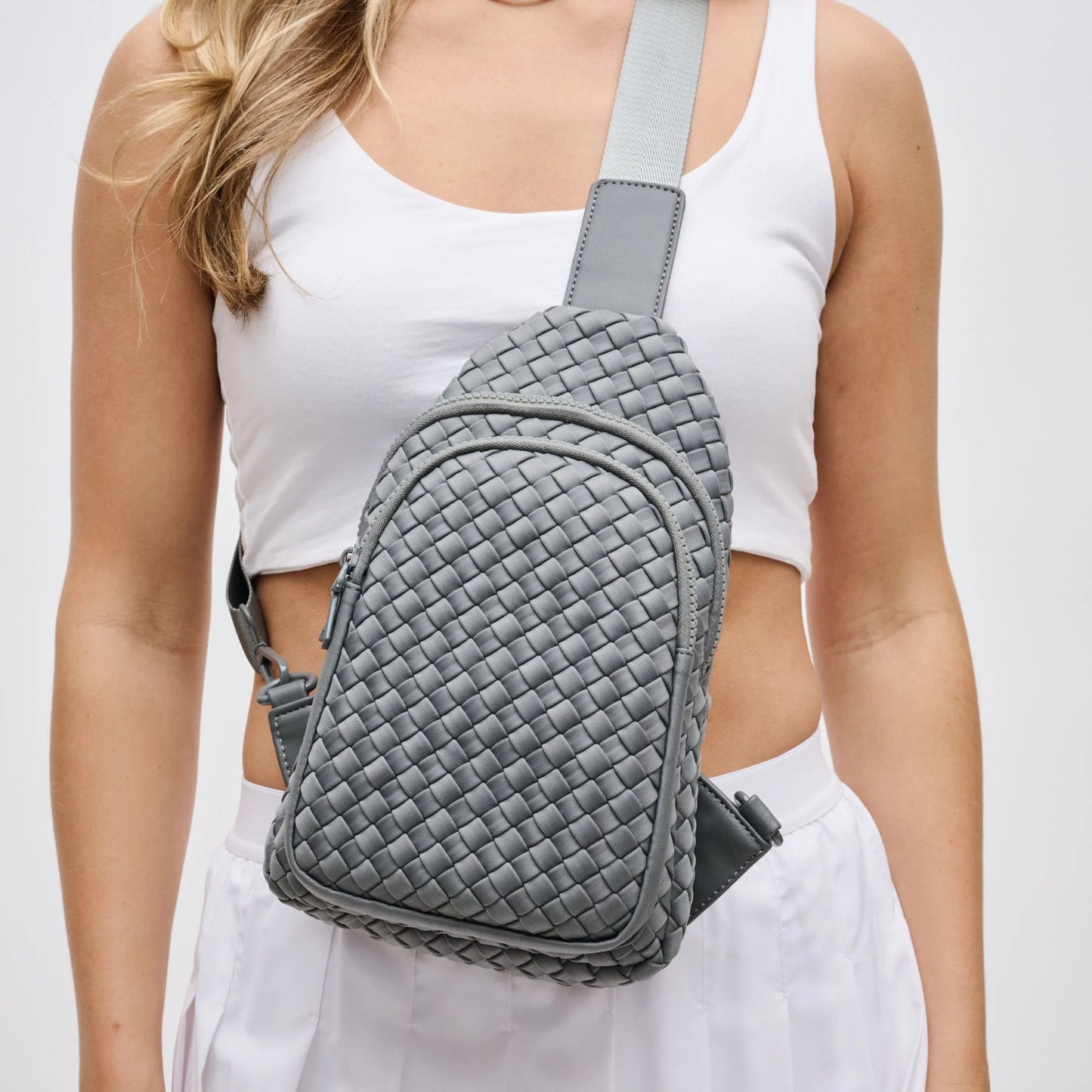 Beyond The Horizon - Woven Neoprene Sling Backpack Grey