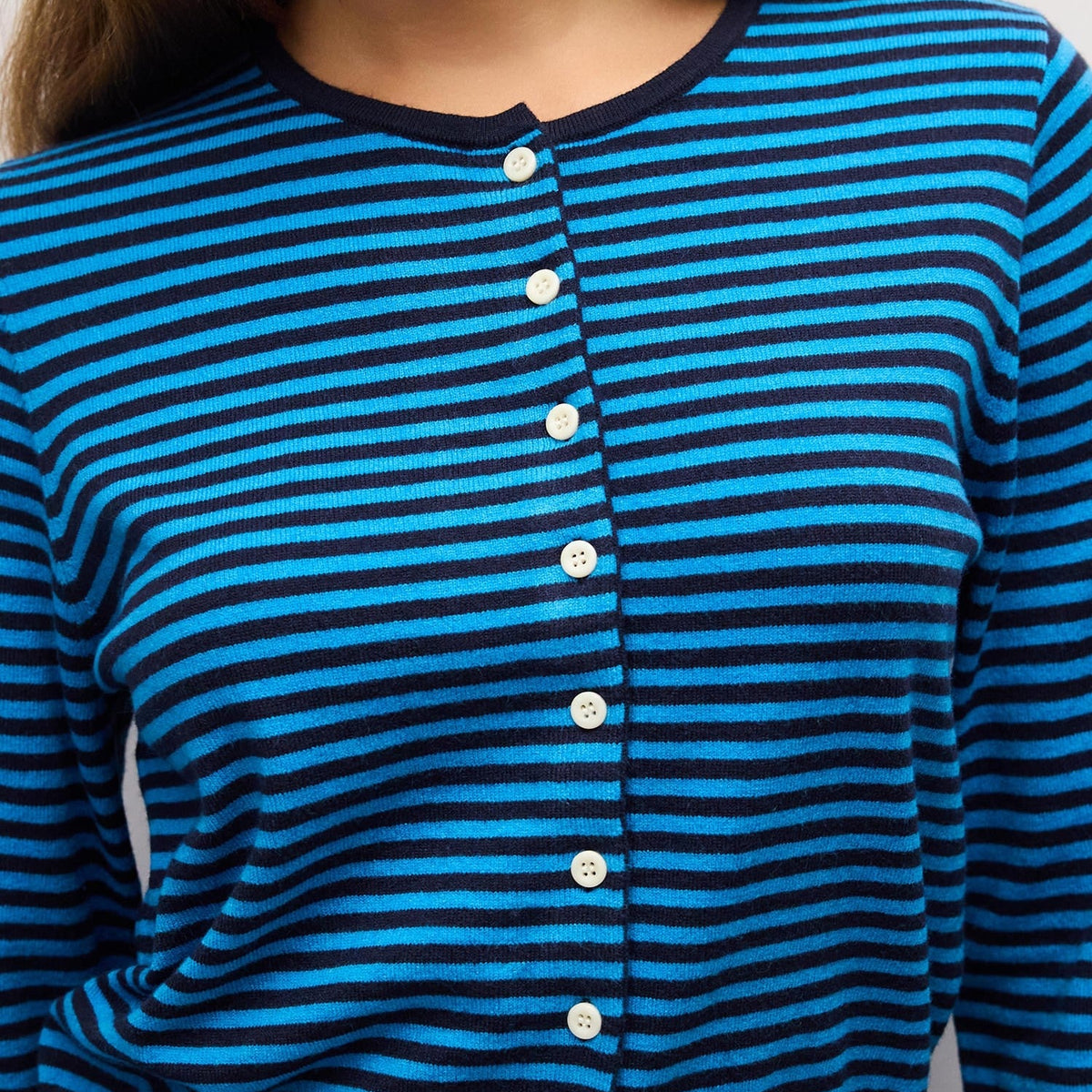 The Montana Cardigan Teal/Navy