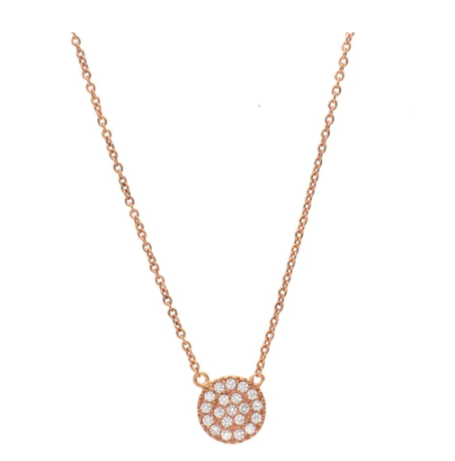 Jen Hansen Tiny Disc Necklace Rose Gold