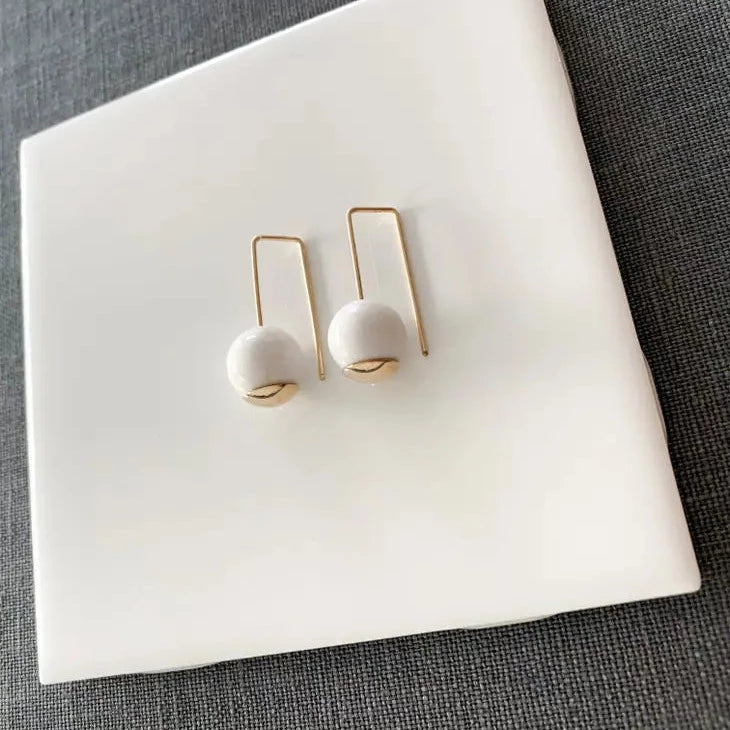 Balance White Jade Earrings