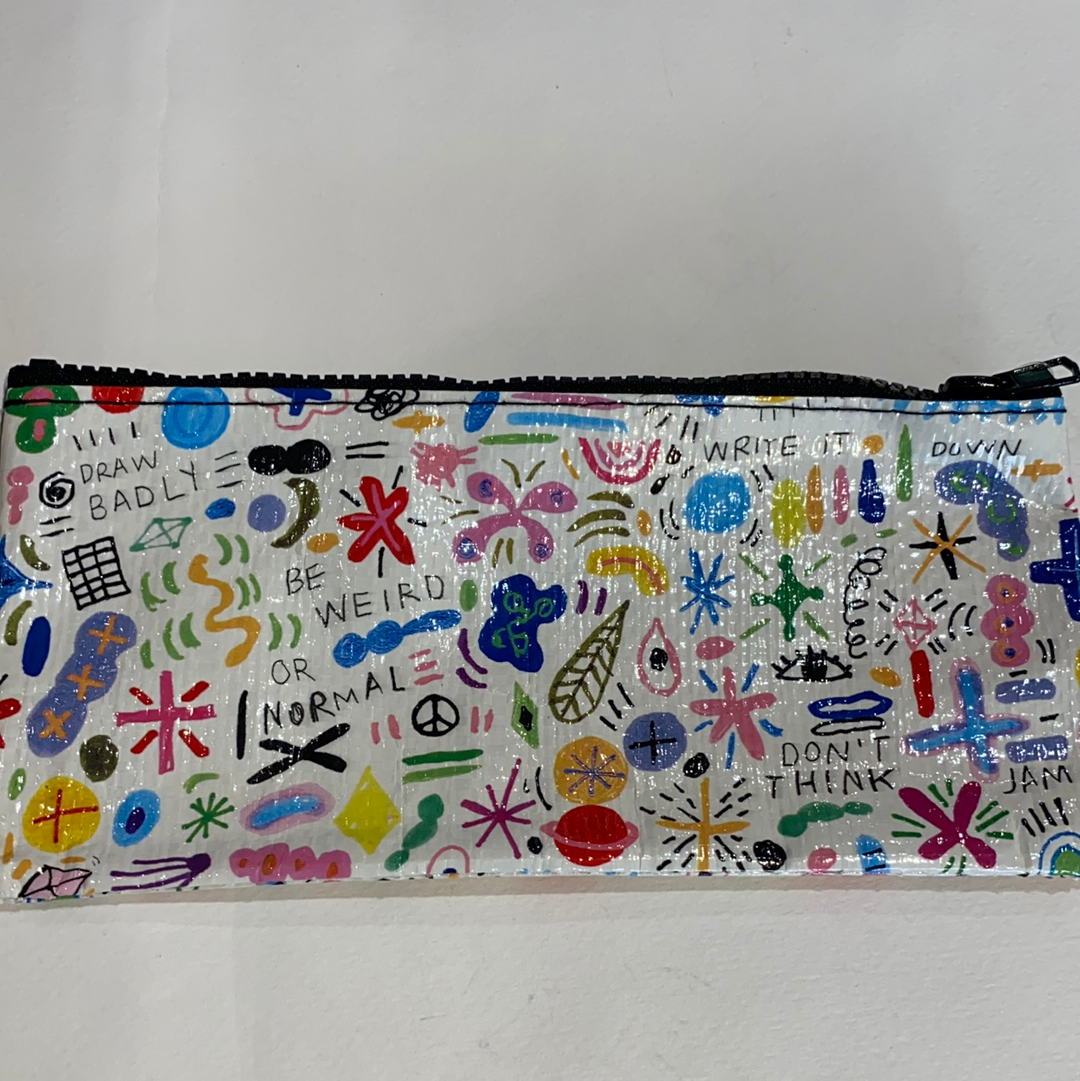 Zipper Pencil Case with funny lines and cool designs