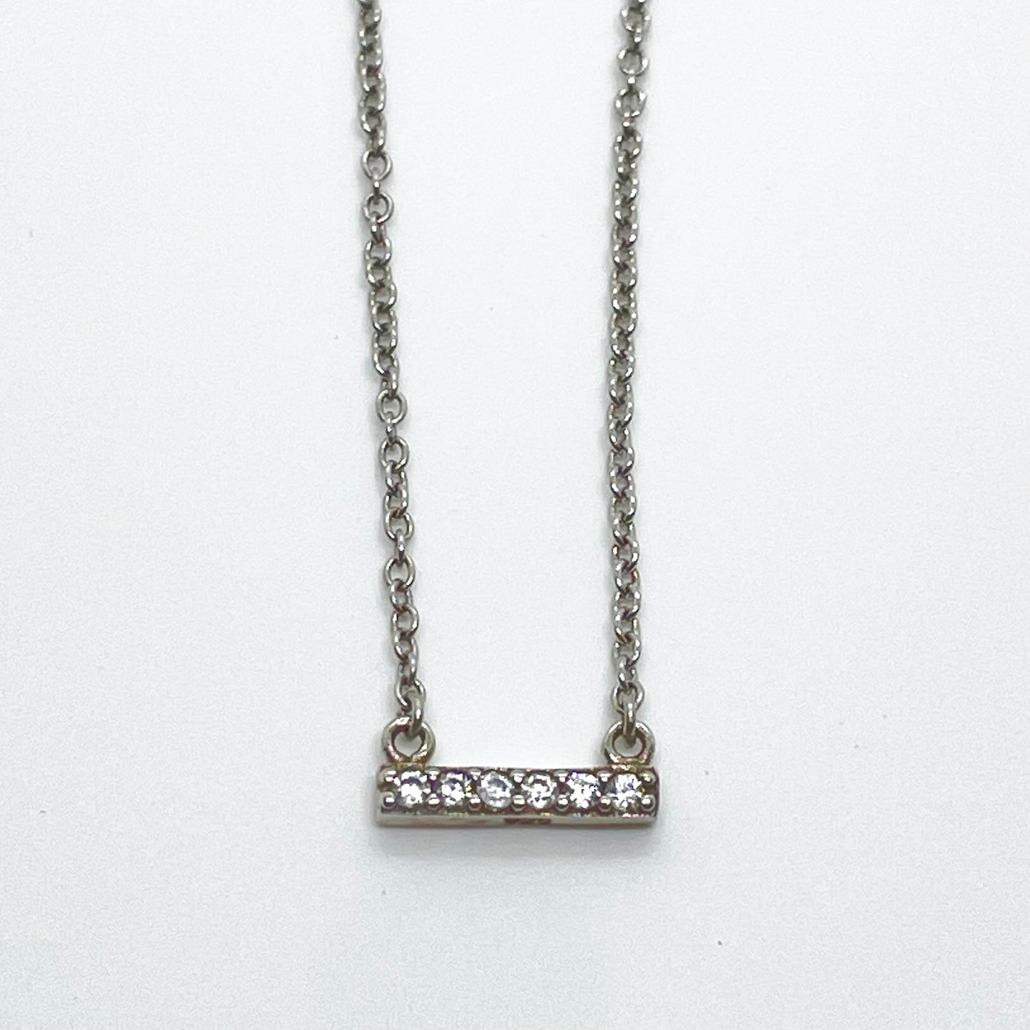 Jen Hansen Tiny Bar Necklace White