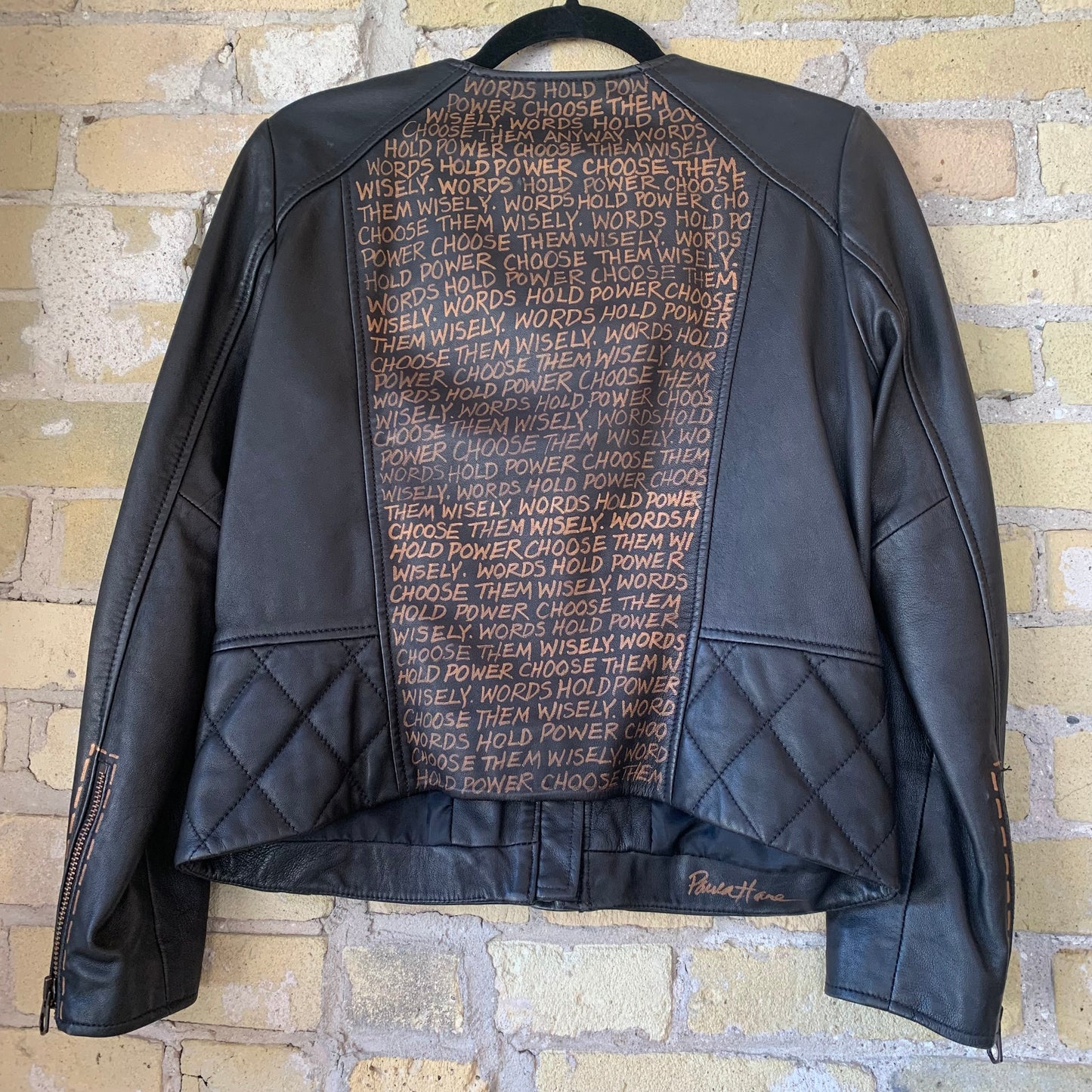 Gearhead  "Words Hold Power" Leather Blazer