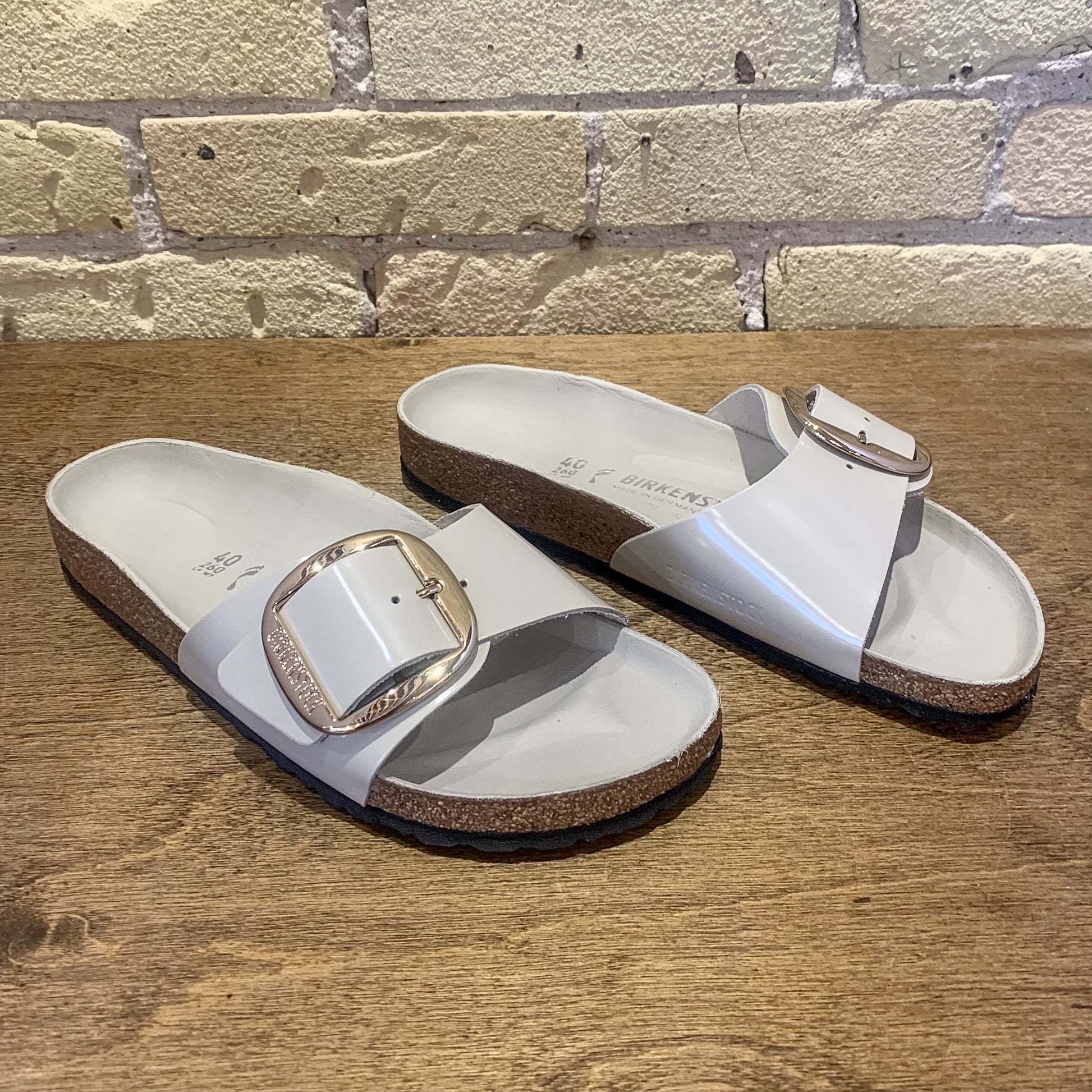 Madrid Big Buckle High Shine Oyster - shoostore