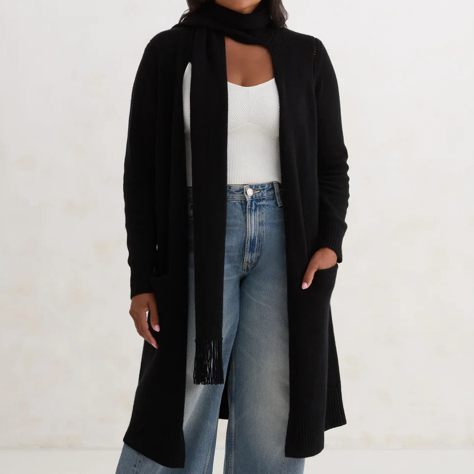 Ember Scarf Cardigan Ink