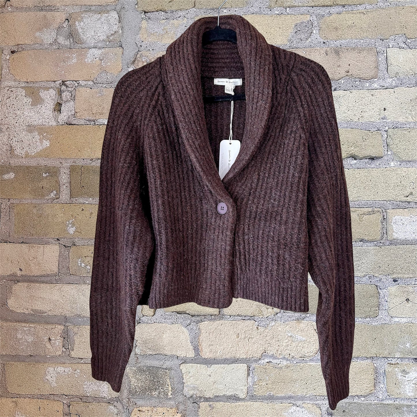 Grade & Gather Brown Shawl Collar Cardigan