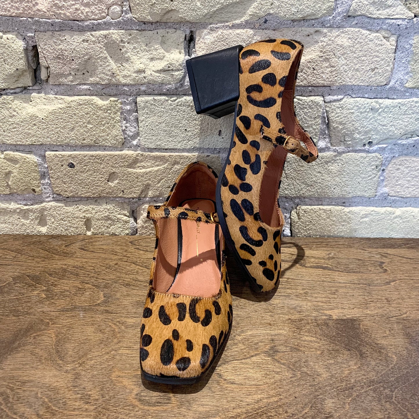 Intentionally Blank Christopher Cowhide Leopard Print Mary Jane