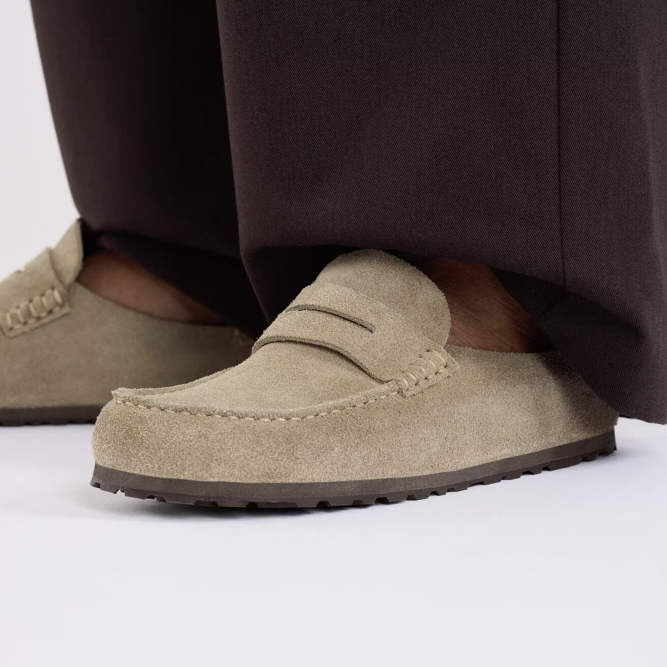 Birkenstock Naples Slide Taupe Suede