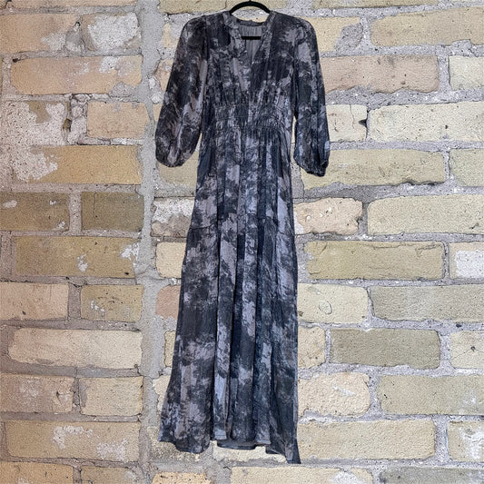Grade & Gather Printed Midi Dress Slate