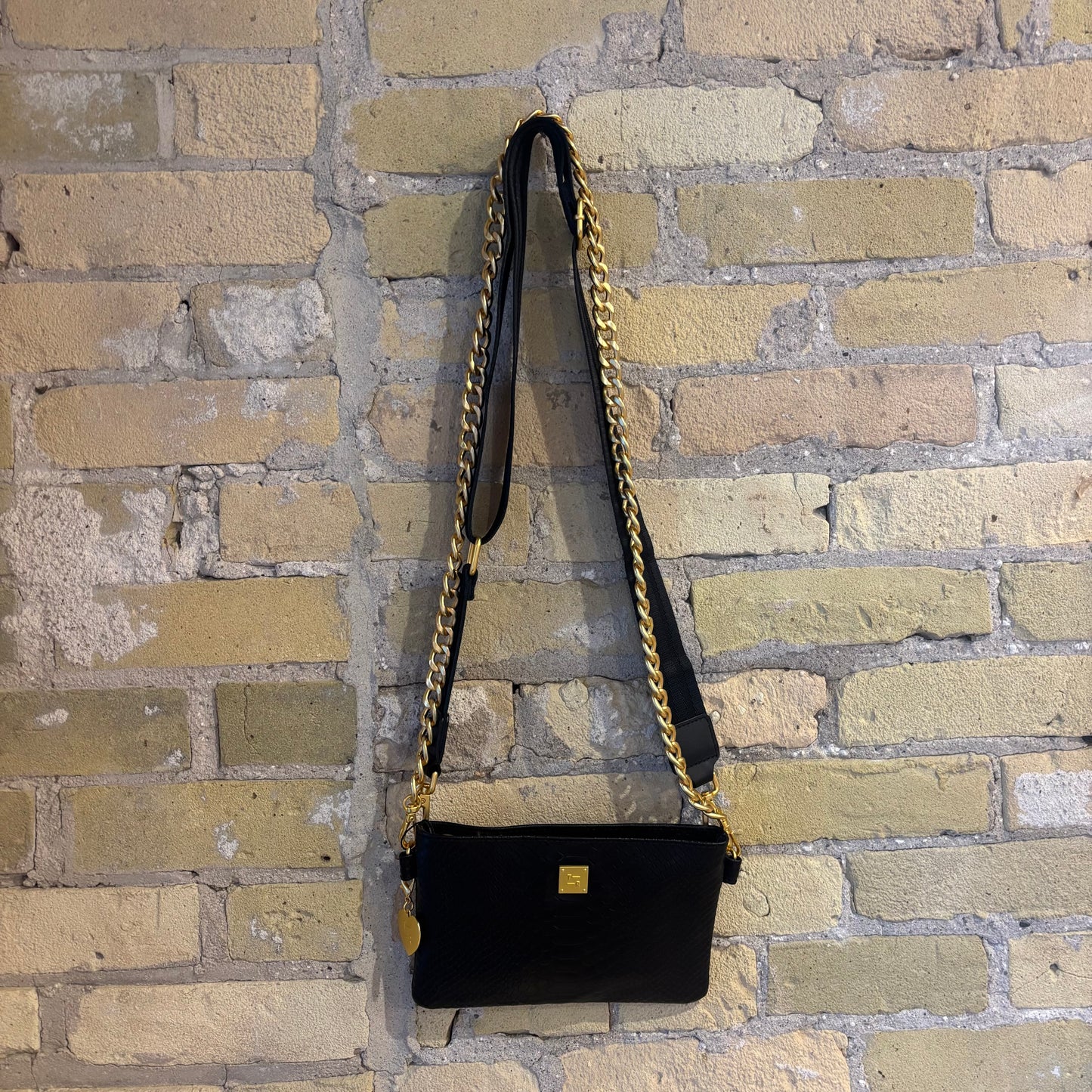 THINK ROYLN Fame Black Python Leather