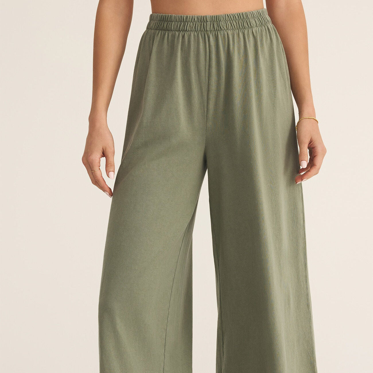 Z Supply Scout Jersey Crop Flair Pant Avocado - shoostore