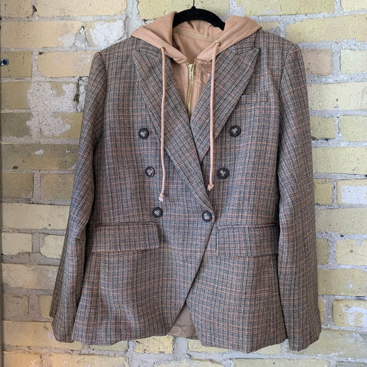 Fate Double Breasted Blazer with Hoodie