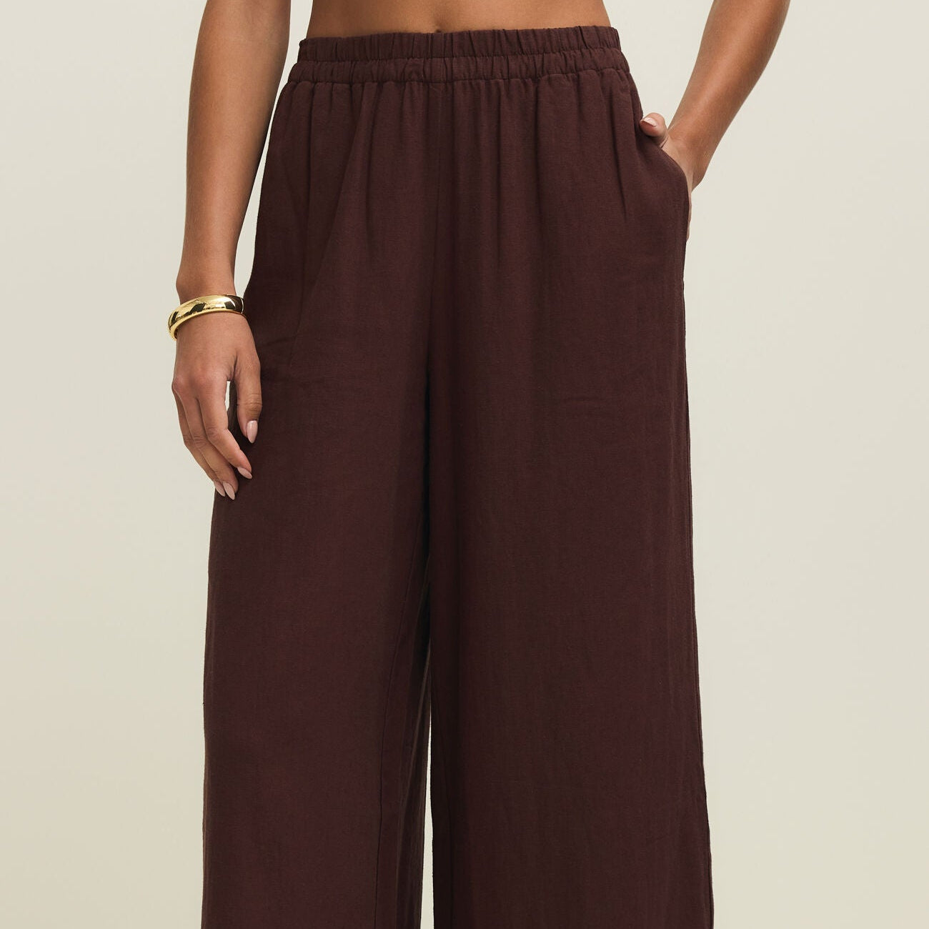 Z Supply Scout Linen Pant Chocolate Cherry - shoostore