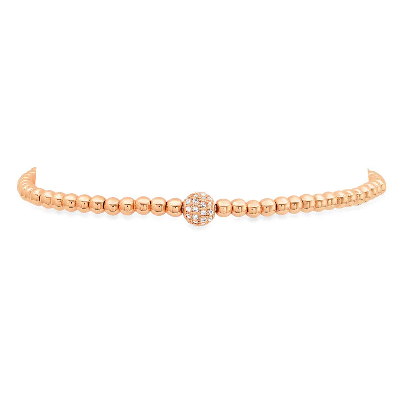 Jen Hansen Ball Stretch Bracelet, Rose Gold