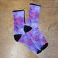 Athletic Far Out Tie Dye Print Crew Socks - Purple