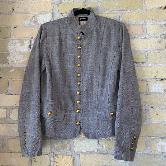 Fate Herringbone Stand Collar Jacket