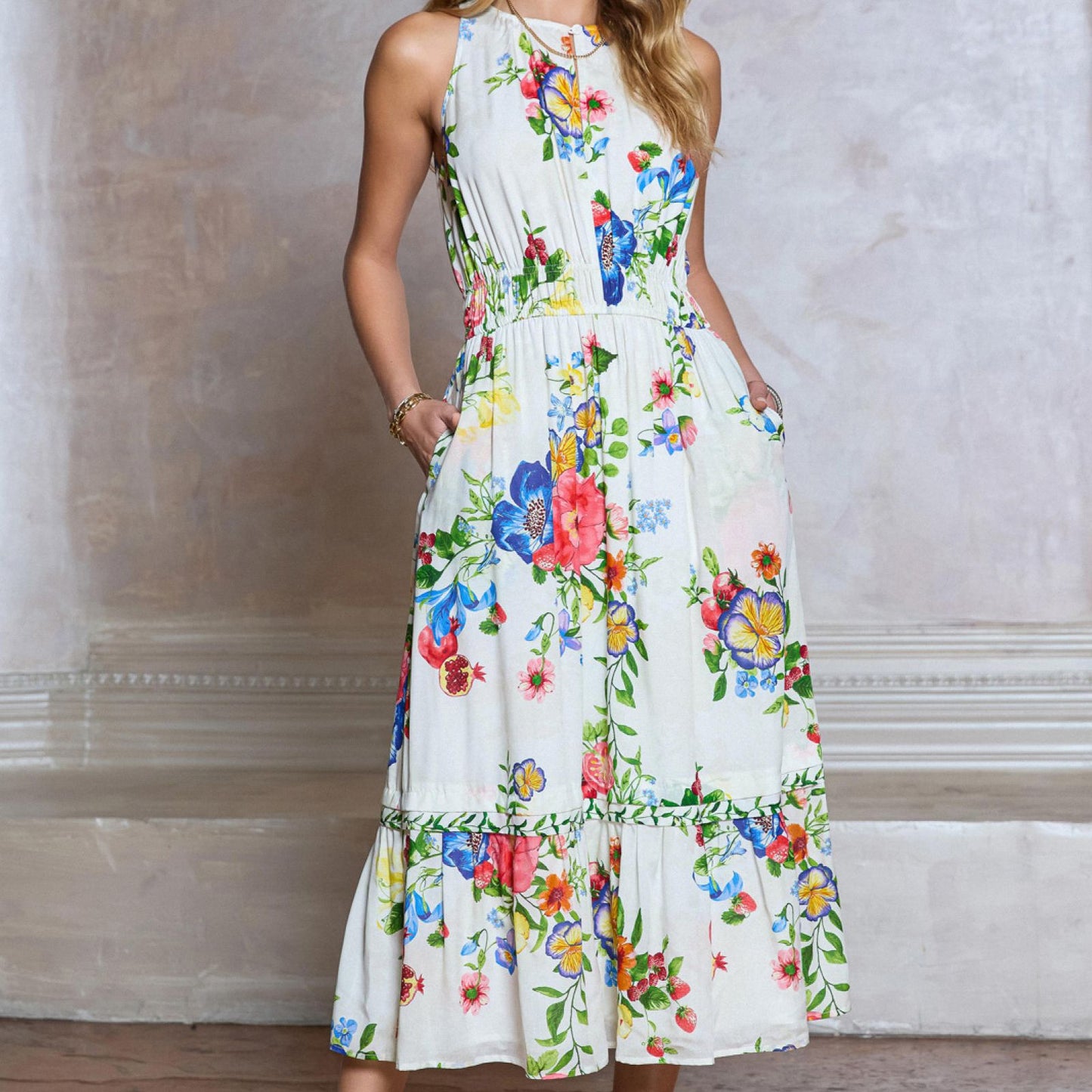 Current Air Floral Midi Dress - shoostore