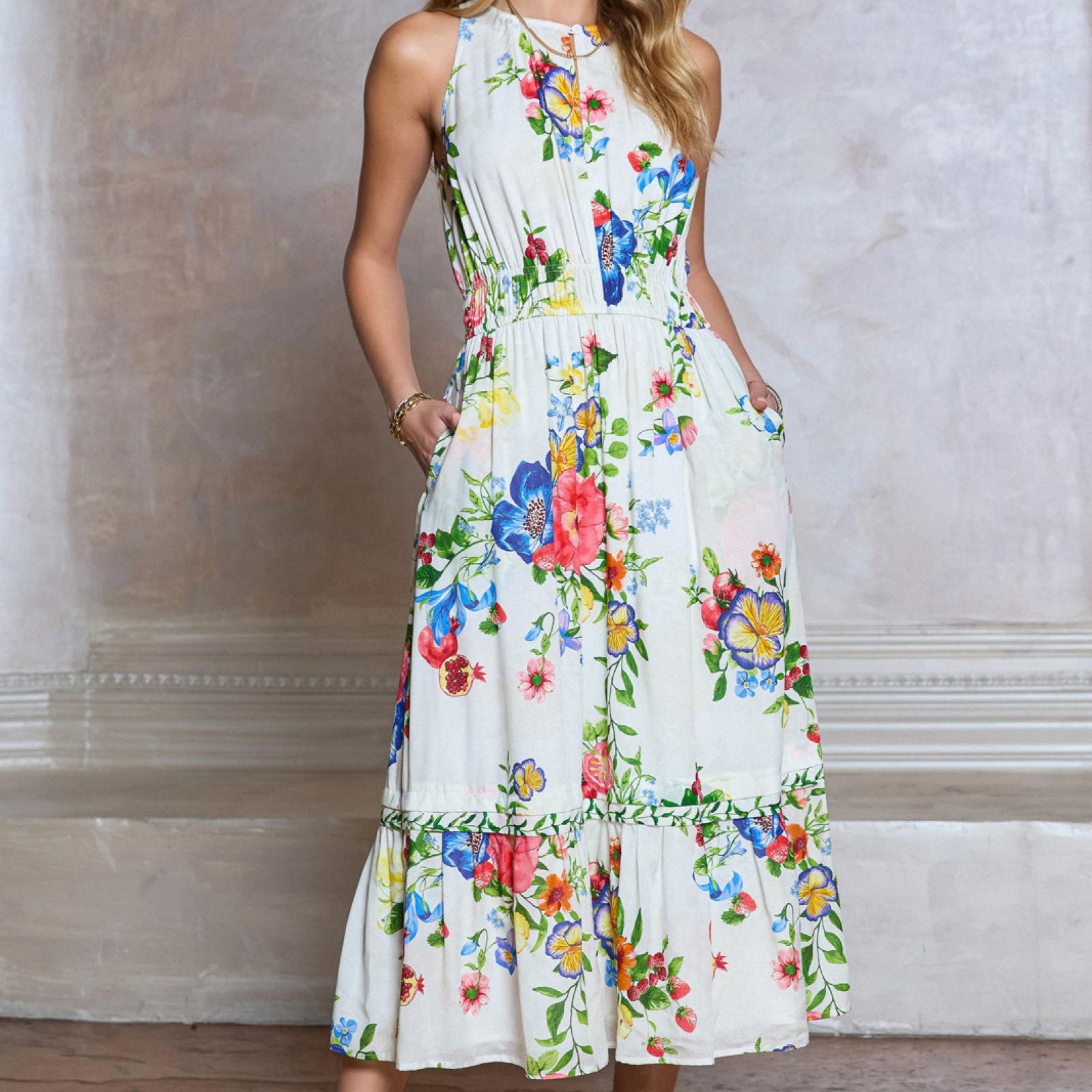 Current Air Floral Midi Dress - shoostore