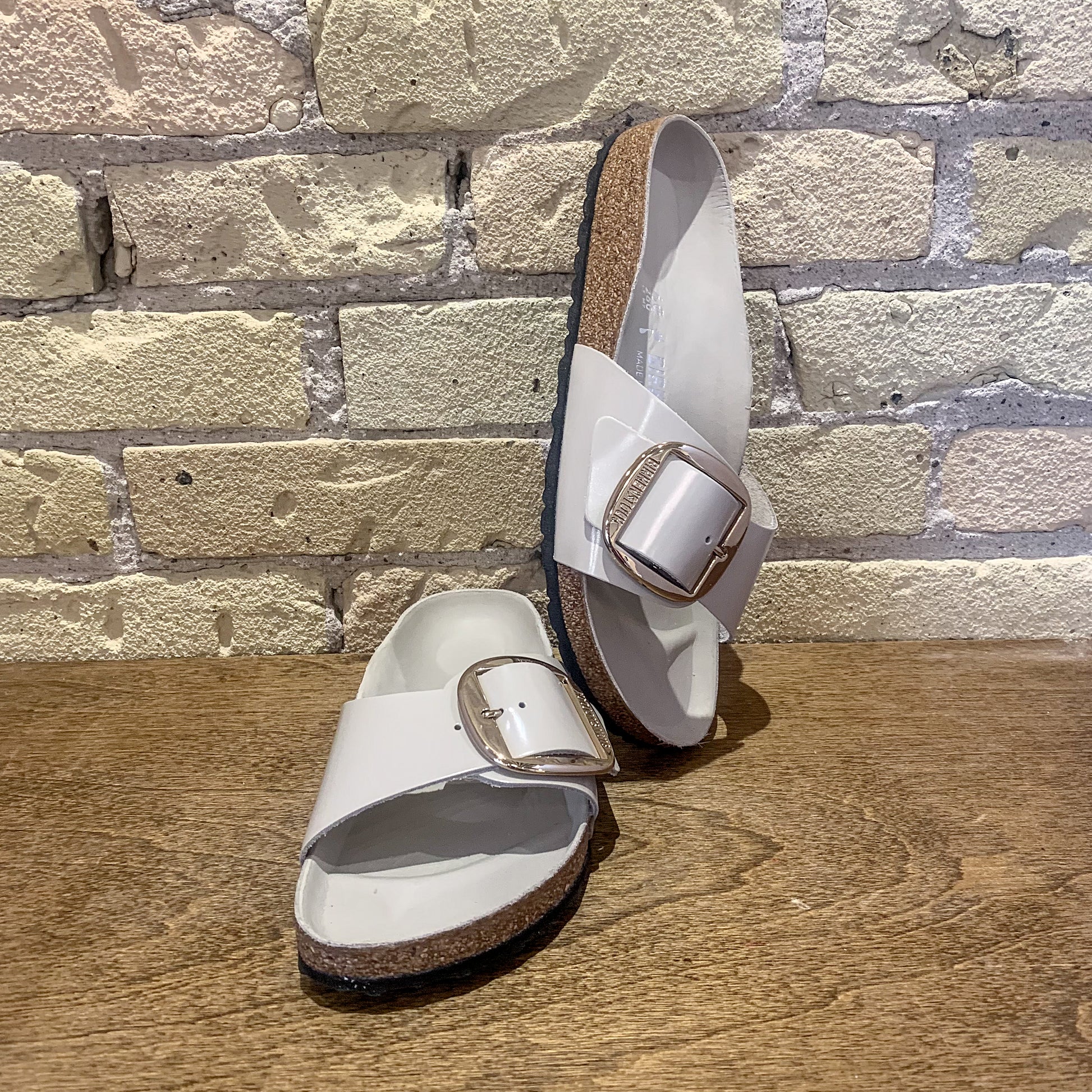 Madrid Big Buckle High Shine Oyster - shoostore