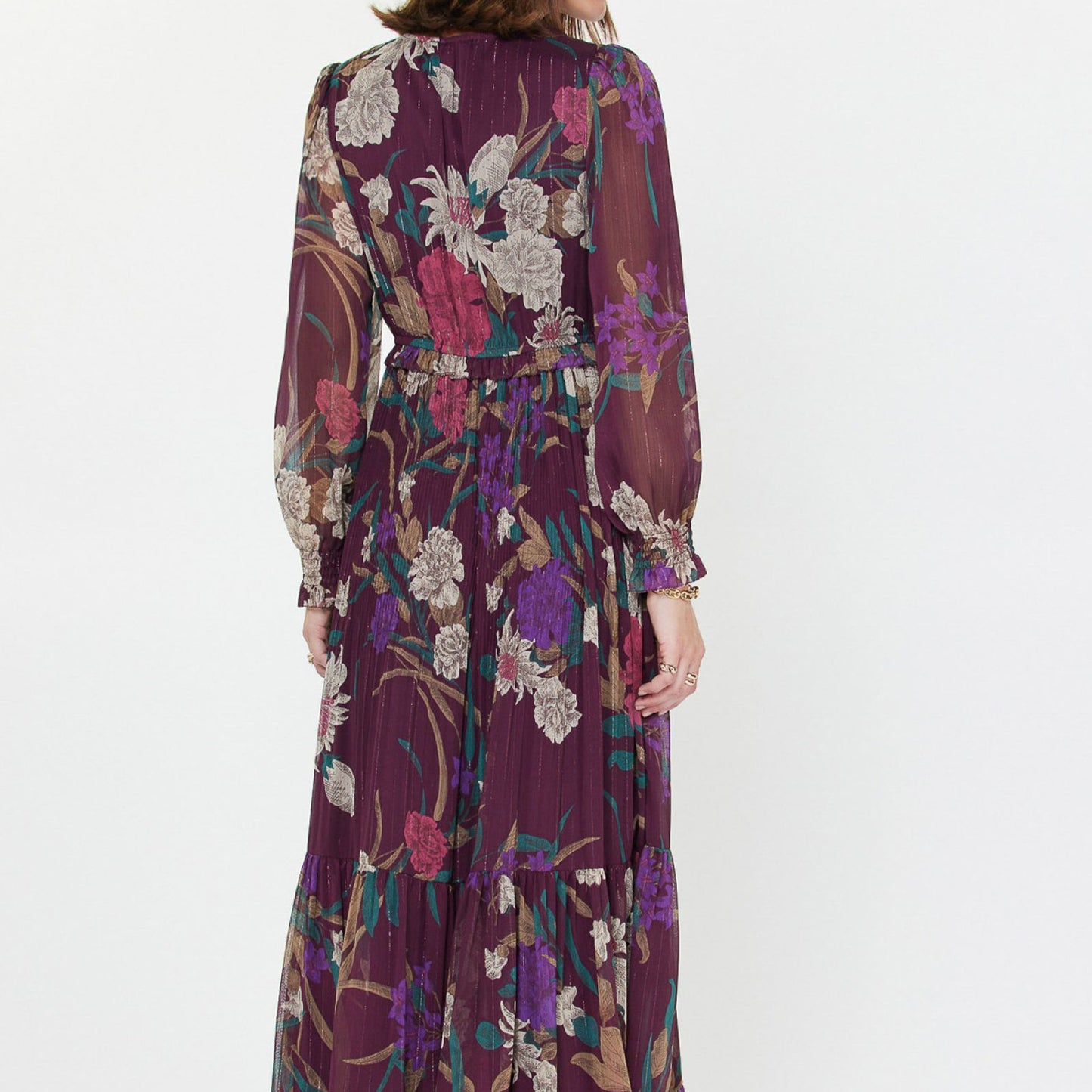Current Air Wine Floral Midi Dress