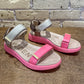 Woden Line Tricolor Sandals Raspberry Multi - shoostore
