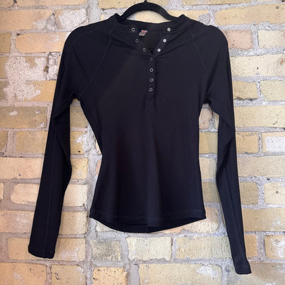 Mono B Long Sleeved Micro Ribbed Henley