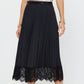 Current Air Black Long Skirt with Lace Detail