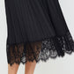 Current Air Black Long Skirt with Lace Detail