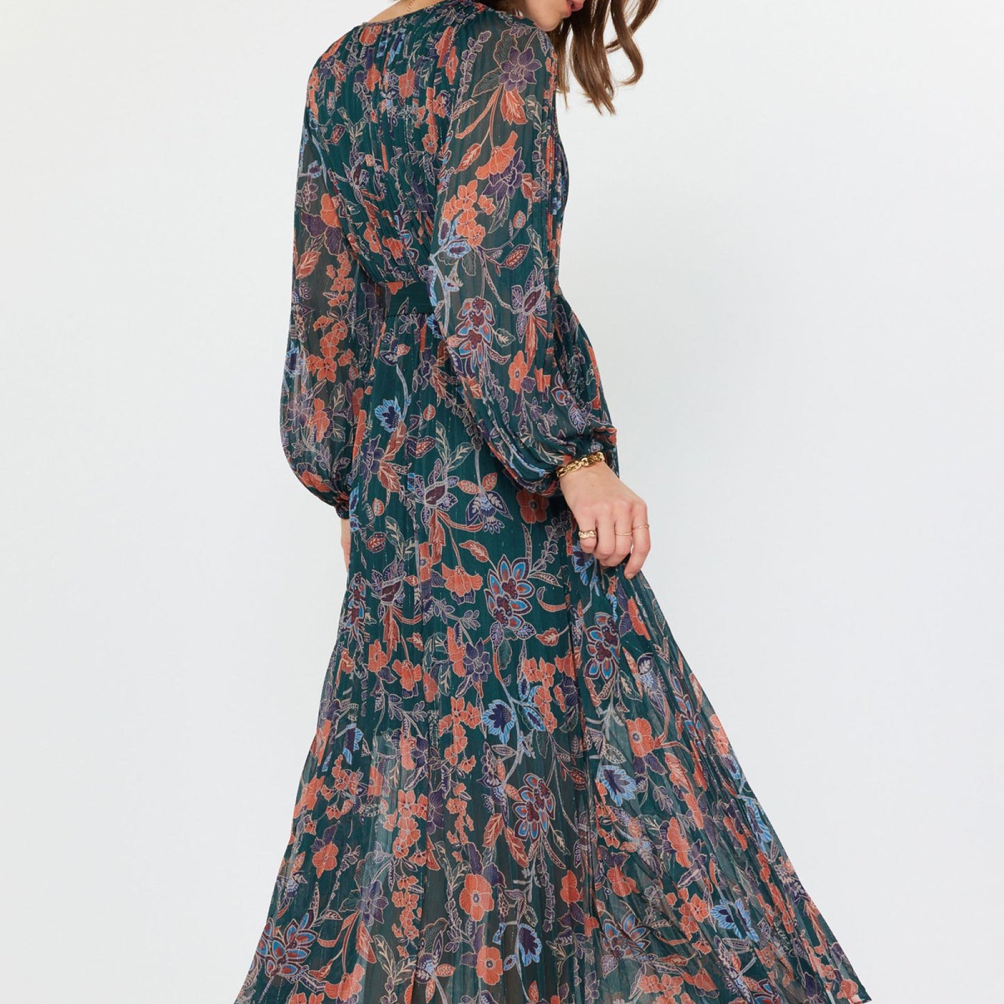 Current Air Floral Midi Dress Green