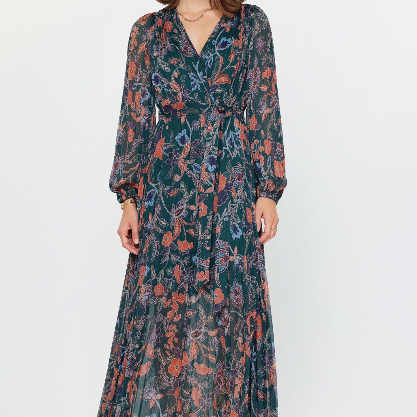 Current Air Floral Midi Dress Green