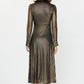 Current Air Black &  Gold V-neck Midi Dress