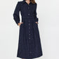 Current Air Navy Button-Down Midi Dress