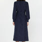 Current Air Navy Button-Down Midi Dress