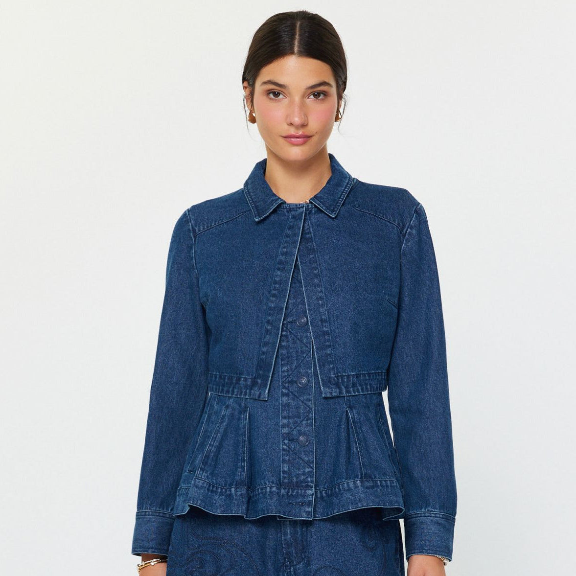 Current Air Layered Denim Jacket/Vest Set