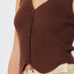 Current Air Ribbed Knit Vest Brown - shoostore