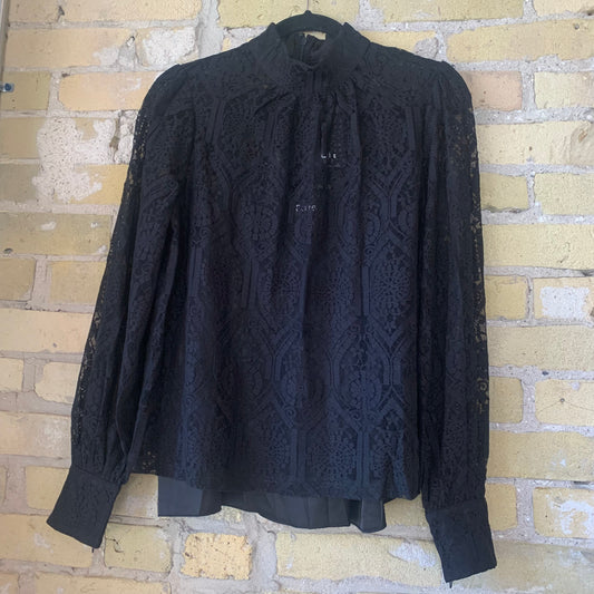 Fate High Neck Lace Blouse