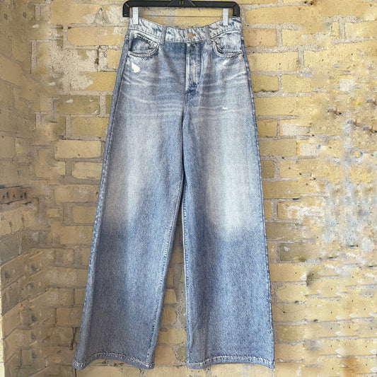 Fate Wide Leg Denim Print Pants - shoostore