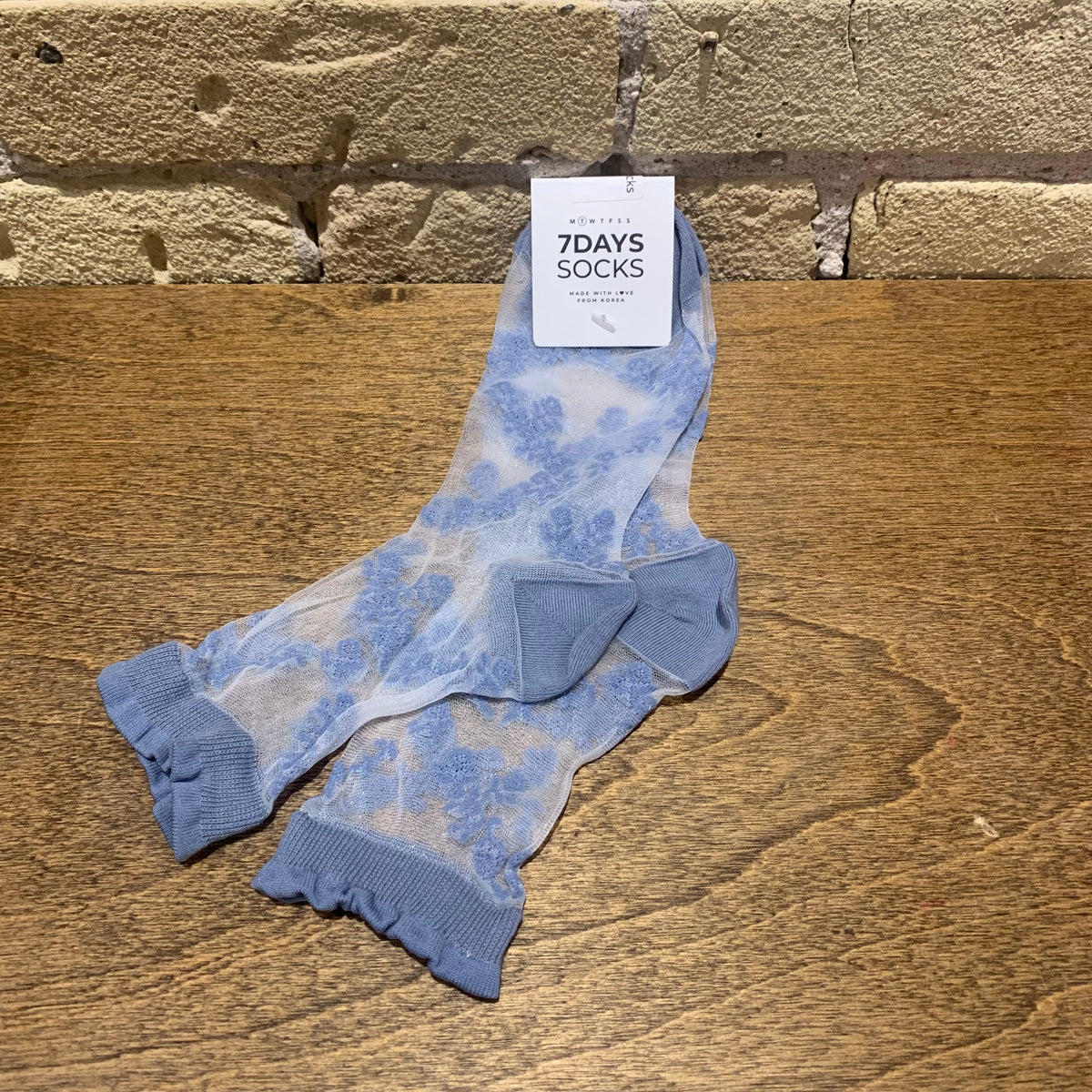 See-Through Fleur Crew Socks