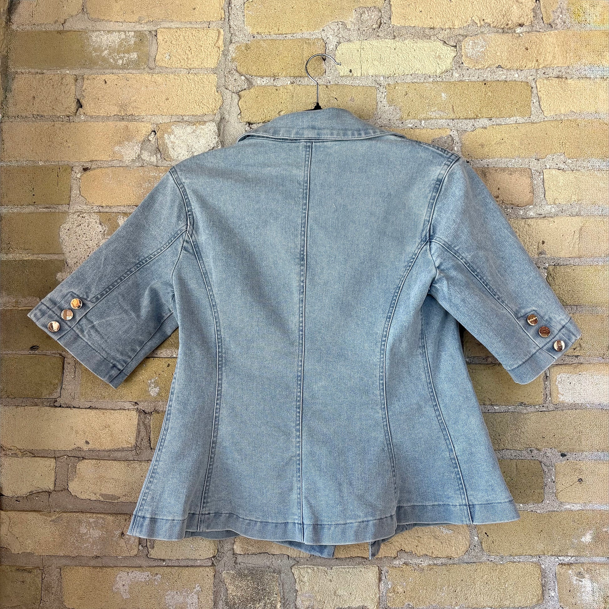 Fate Short Sleeve Denim Blazer - shoostore