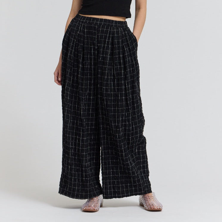 Grade & Gather Gauze Check Print Pant - shoostore