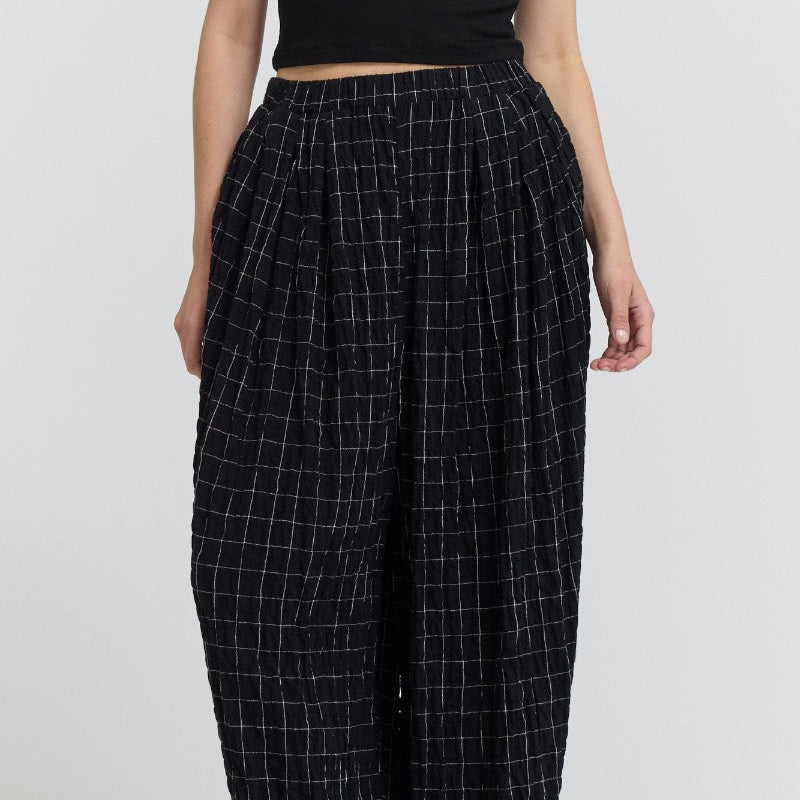 Grade & Gather Gauze Check Print Pant - shoostore
